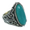 Southwestern Turquoise Genuine Sterling Silver Flower Ring Size 7-1/2 YX85454